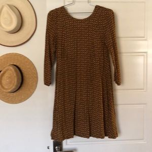 H&M, size 4, long sleeve, printed mini dress.